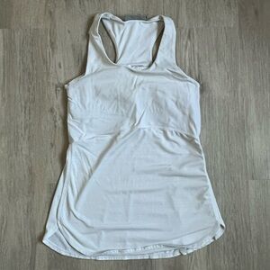 Athleta White Racerback Fitted Tank Top zipper pocket